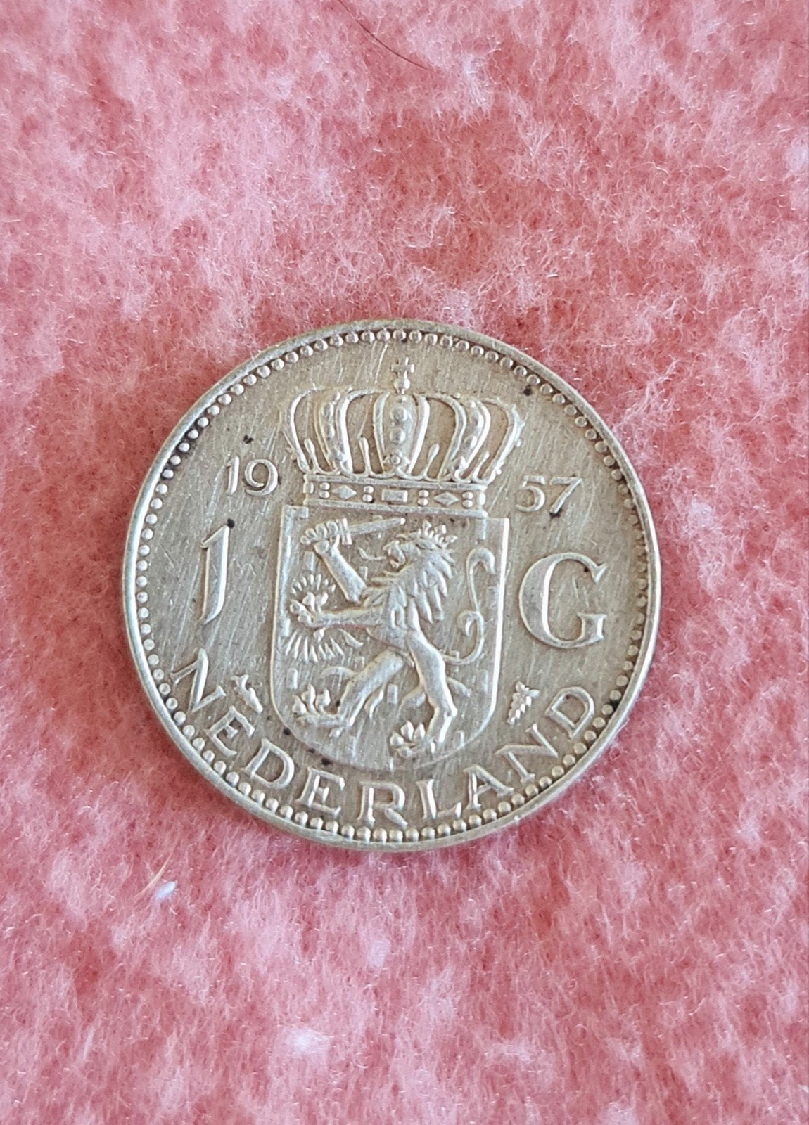 Zilveren 1 gulden munt uit 1957 - A31, Postzegels en Munten, Munten | Nederland, 1 gulden, Koningin Juliana, Zilver, Ophalen of Verzenden