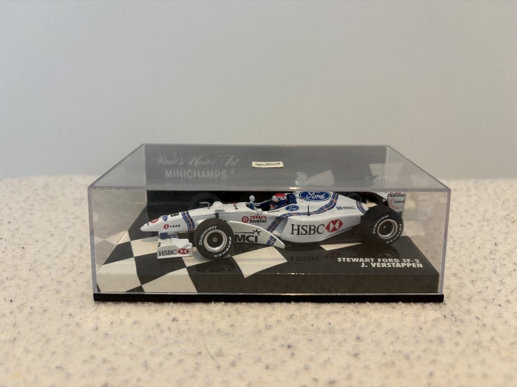 Jos Verstappen Stewart Ford SF-2 1998 – Minichamps 1:43, Ophalen of Verzenden, Zo goed als nieuw, Auto, MiniChamps
