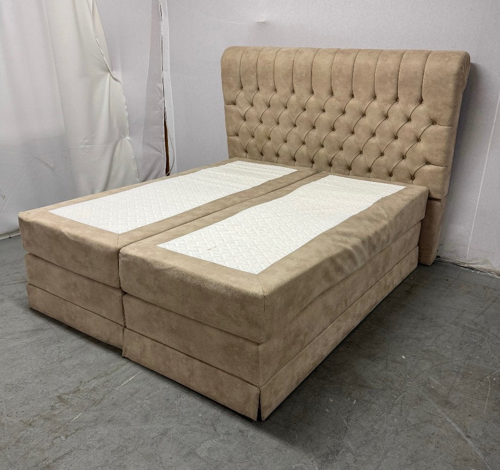 Boxspring 160x200 MET LEVERING !!!!!!, Huis en Inrichting, Gebruikt, Bruin, Tweepersoons, Ophalen of Verzenden