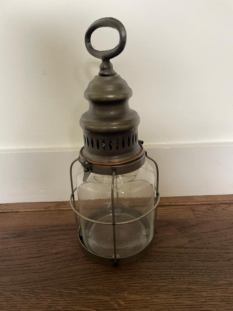 Antieke scheepslantaarn / olielamp, Ophalen of Verzenden