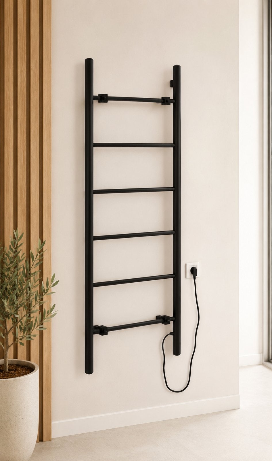 Nieuwe SAPHO BB906 Handdoekradiator Zwart Mat, Ophalen, Radiator, Nieuw, Minder dan 60 cm