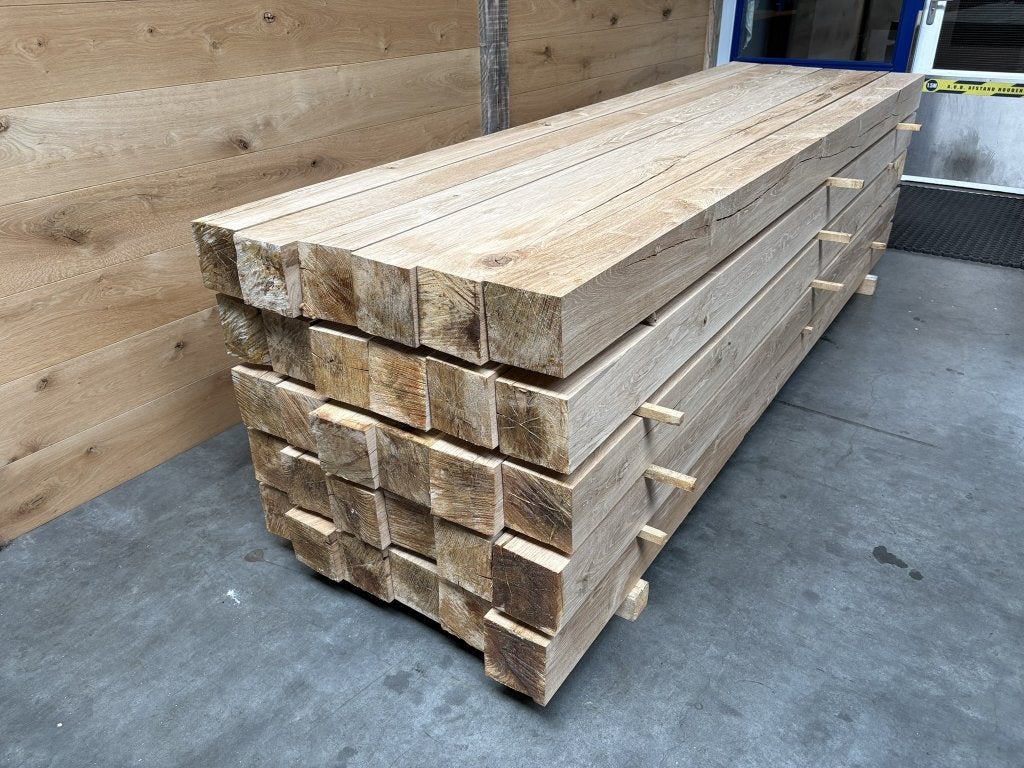 140x140 mm Geschaafde Eiken Balken  Duurzaam Constructiehout, Tuin en Terras, Ophalen of Verzenden, Nieuw, Palen