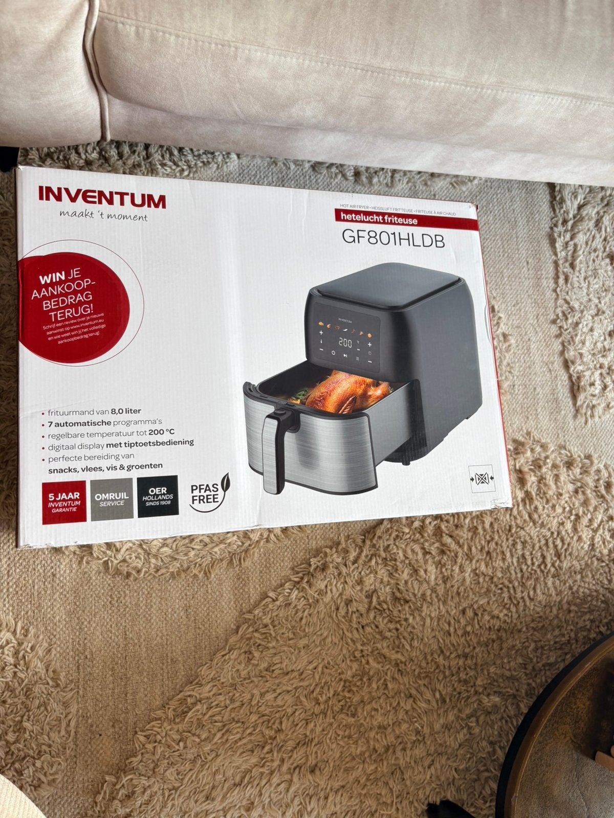 Airfryer, Witgoed en Apparatuur, Frituurpannen, 4 liter of meer, Ophalen of Verzenden, Nieuw, Uitneembare binnenpan