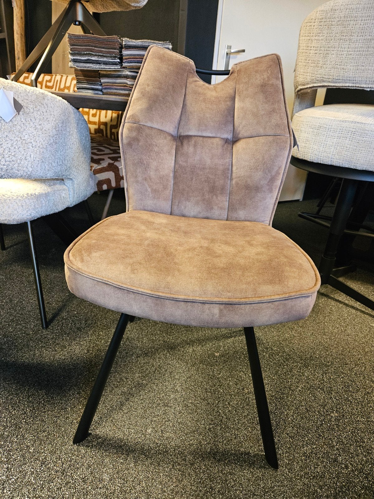 stoel Mabel velours met handvat, Ophalen of Verzenden, Nieuw, Zwart, Eén