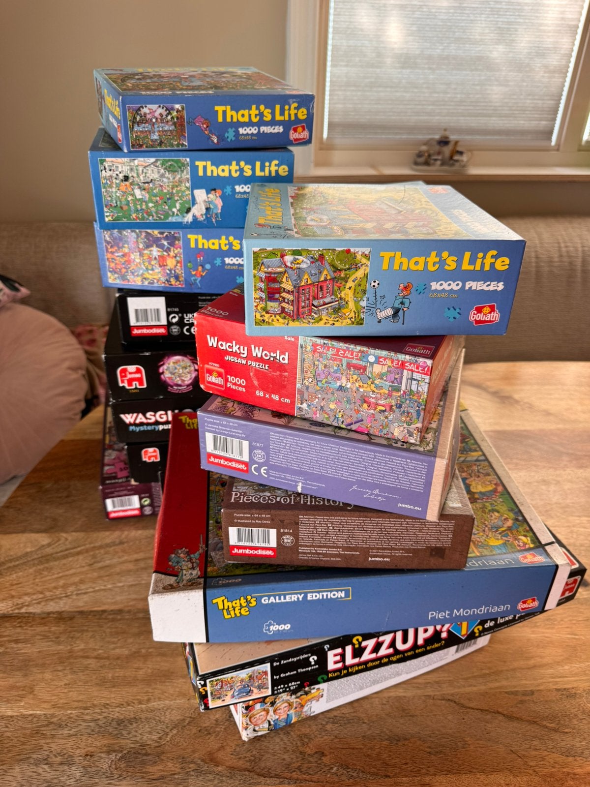Thats life, wasgij, wacky world, elzzup puzzels, Ophalen of Verzenden, 500 t/m 1500 stukjes, Zo goed als nieuw