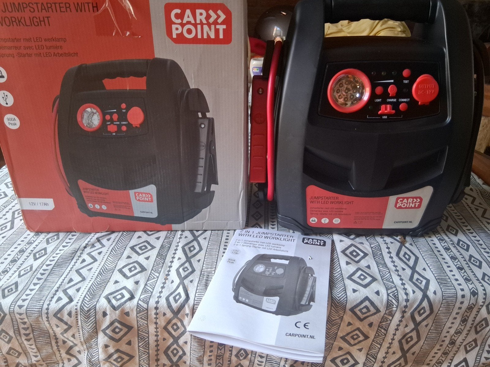 Jumpstarter met LED werklamp, Ophalen, Nieuw