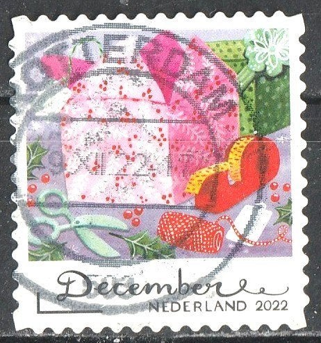 129 R --Decemberzegel  2022, Postzegels en Munten, Postzegels | Nederland, Verzenden, Na 1940, Gestempeld