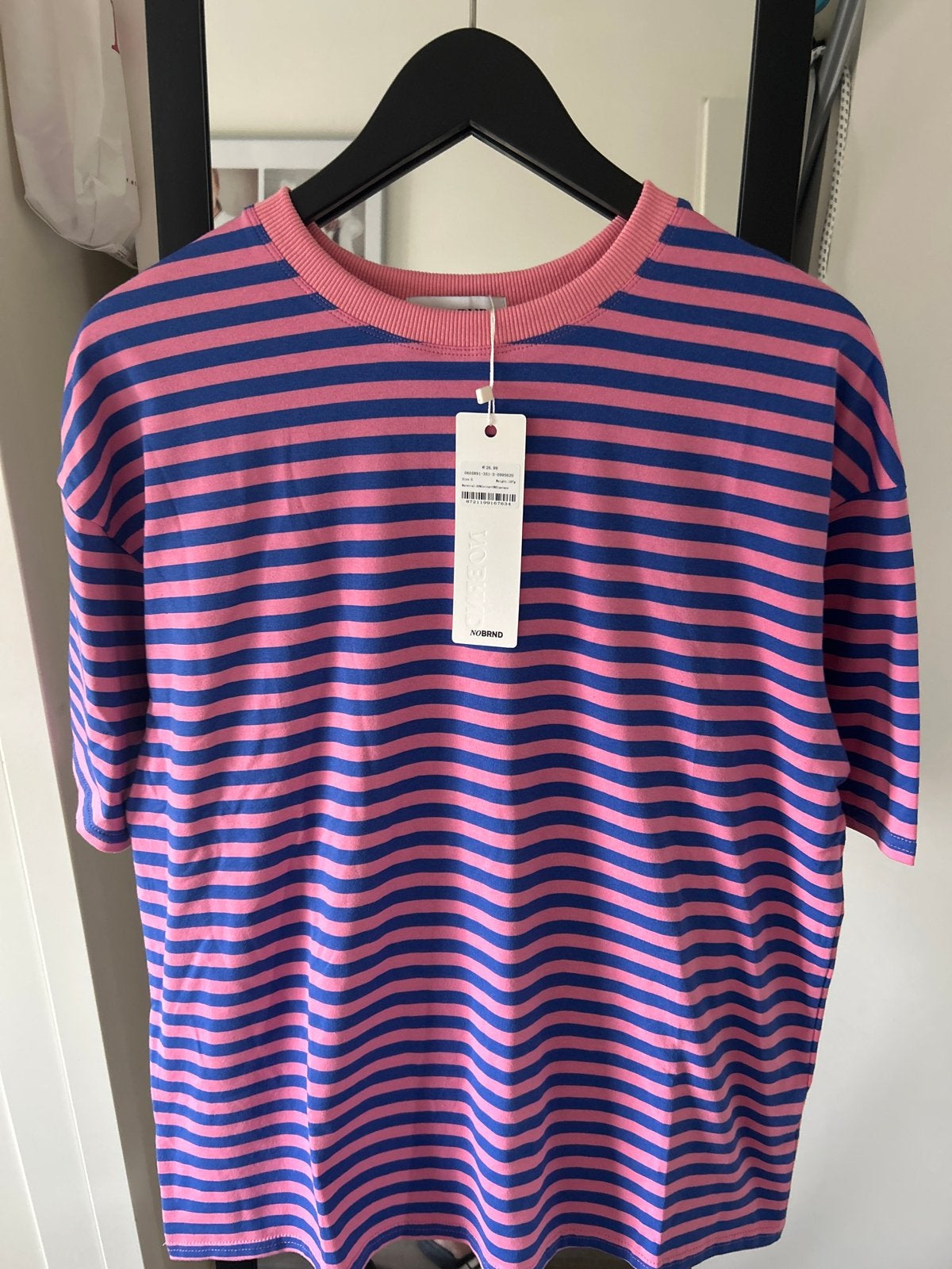 NOBRND gestreept T-shirt roze/blauw, Kleding | Dames, Meerkleurig, Nieuw, Ophalen of Verzenden, Korte mouw