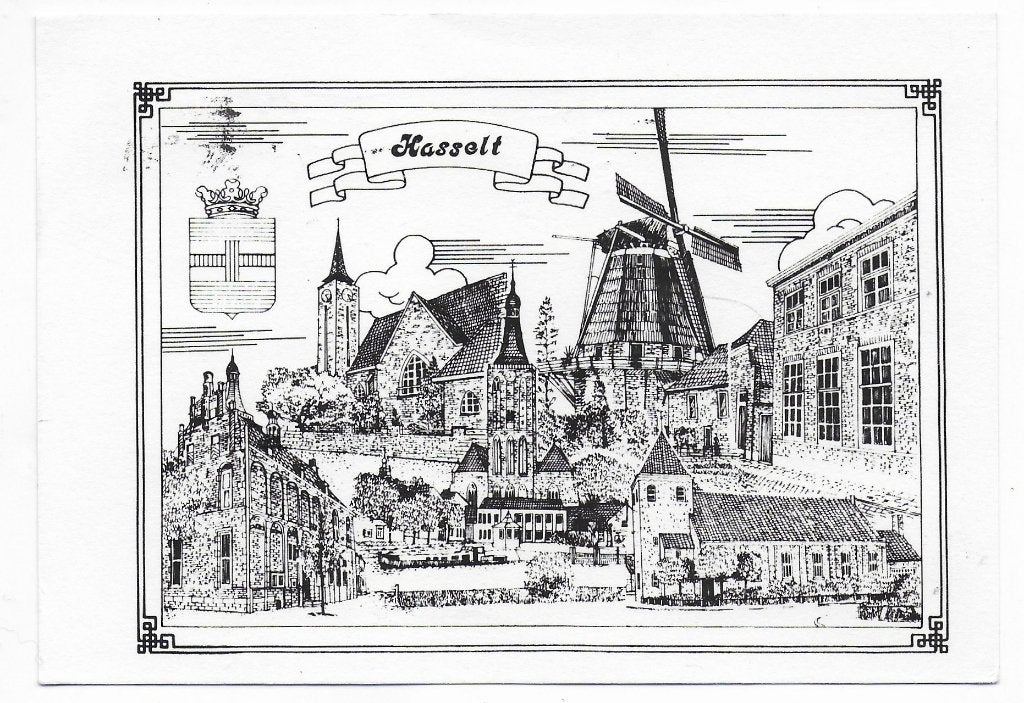 Hasselt gelopen ansichtkaart (B7859), Verzamelen, Ansichtkaarten | Nederland, Ophalen of Verzenden, 1980 tot heden, Gelopen
