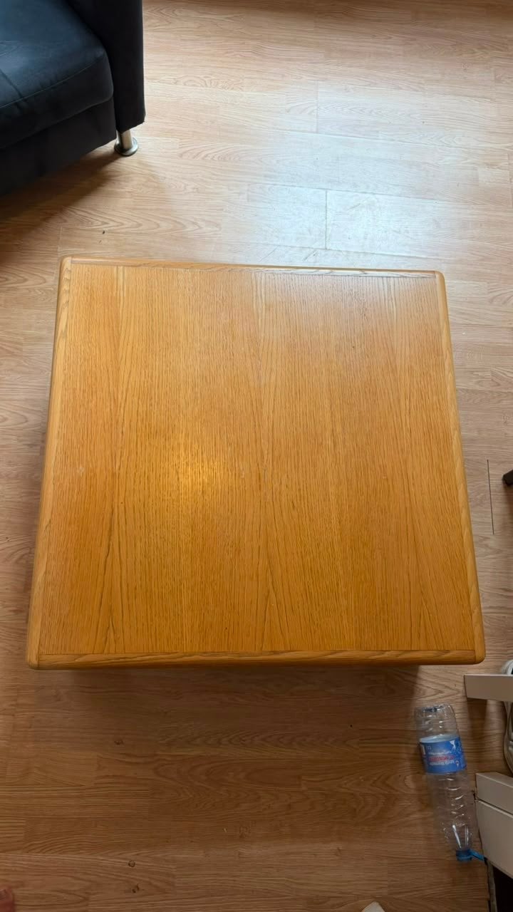 Houten salontafel - vierkant, Ophalen, Gebruikt, Vierkant, 50 tot 100 cm