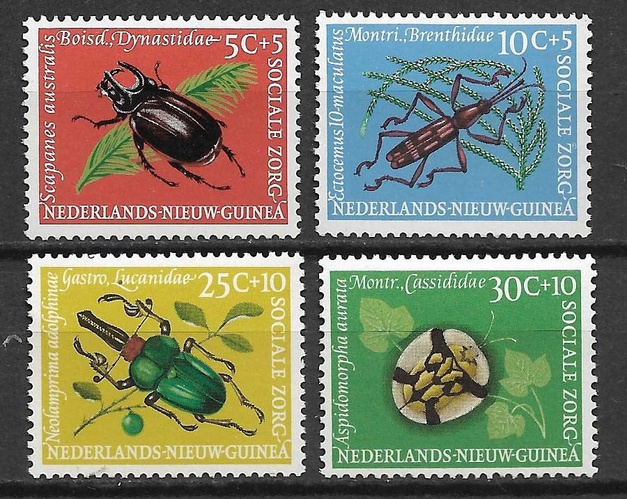 Nederlands Nieuw Guinea 1961 Sociale zorg kever insect pfris, Ophalen of Verzenden, Postfris, Nieuw-Guinea