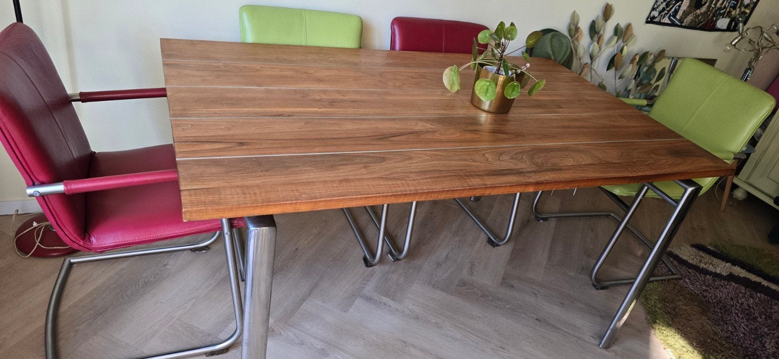 Eettafel (Harvink) met 4 stoelen, Huis en Inrichting, Ophalen, Gebruikt, 4 tot 6 stoelen