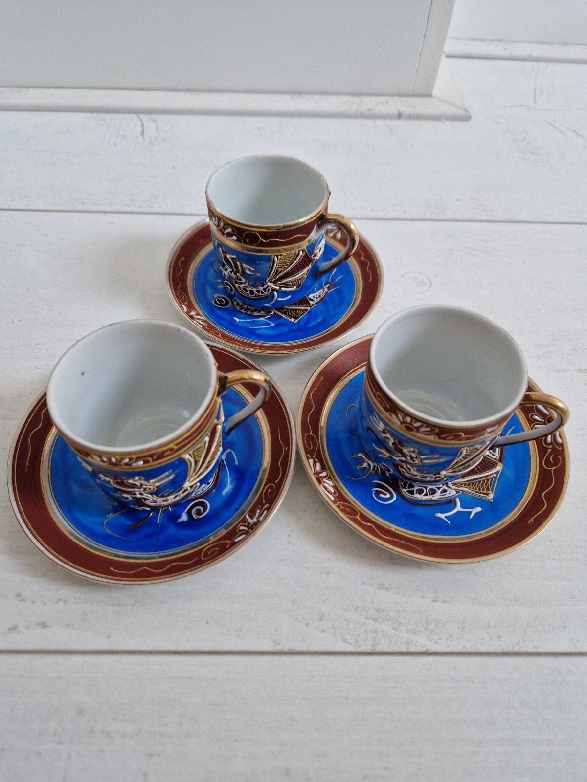 Japanse dragonware kopjes met schotels, Antiek en Kunst, Ophalen of Verzenden