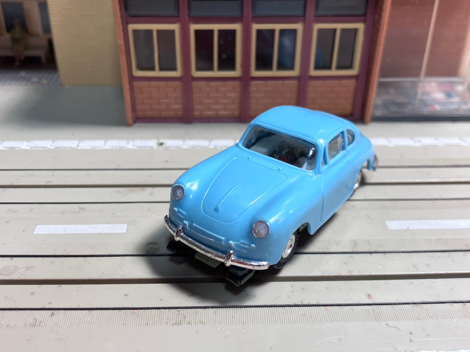 Faller AMS Porsche 356 lichtblauw nieuw met blokmotor B3, Ophalen of Verzenden, Zo goed als nieuw, Elektrisch, Overige merken
