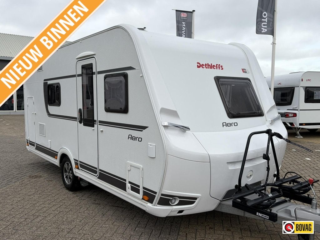 Dethleffs Aero 470 FSK AIRCO/VOORTENT/MOVER/FIETSENDRAGER, Dwars-stapelbed, Fietsenrek, Bedrijf, Treinzit