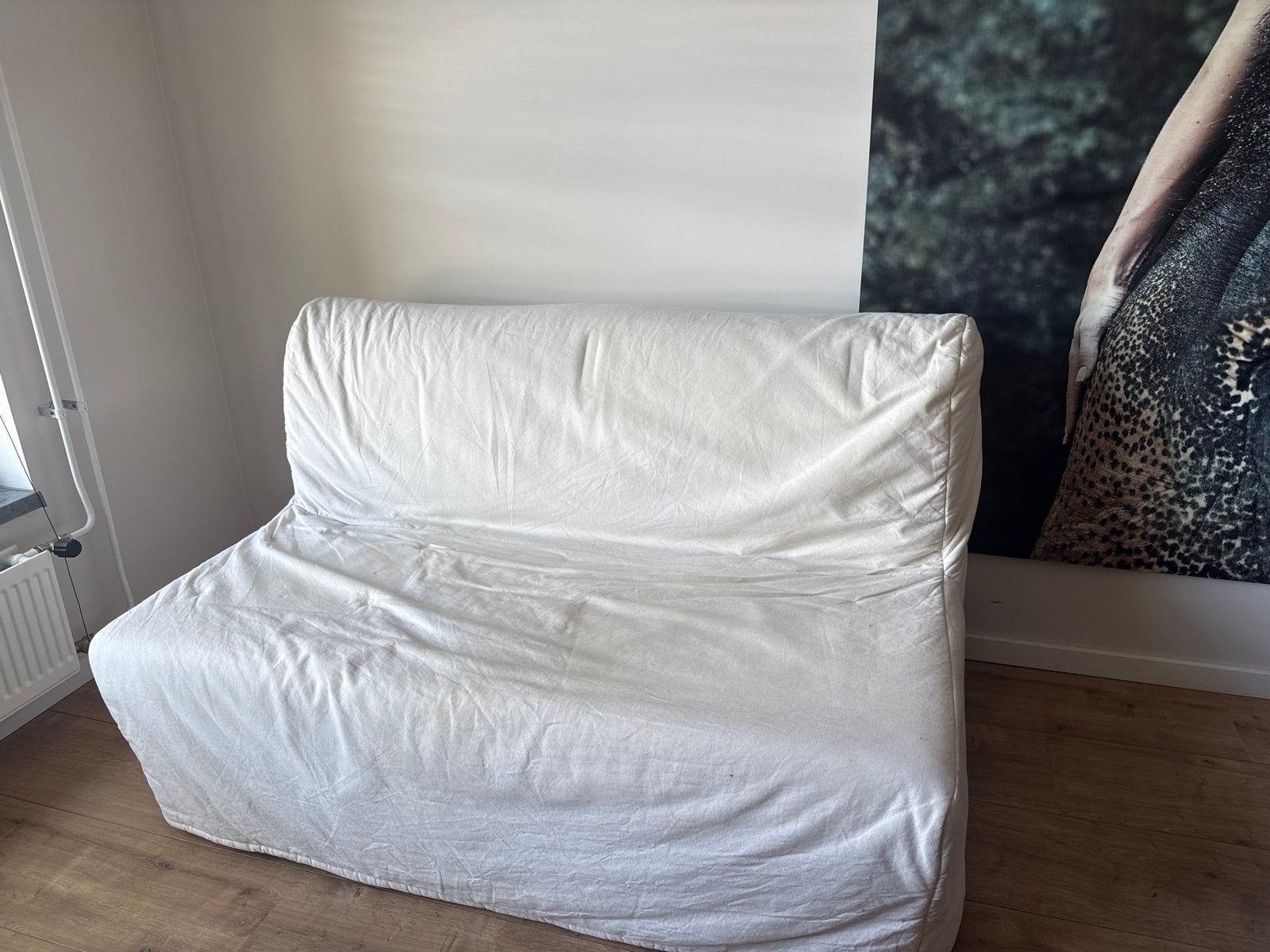 Ikea Lycksele Witte slaapbank / bedbank, Ophalen, Gebruikt, Eenpersoons, Wit