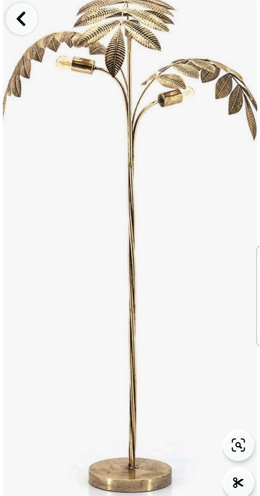 Gouden Palmboom Vloerlamp -By Boo Sfeervolle Verlichting, Ophalen, E14 (klein), Tropisch, Vintage, Hollywood Regency, Zo goed als nieuw