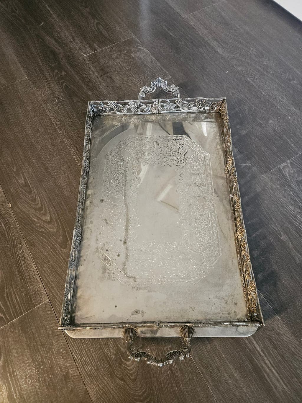 Antiek verzilverd dienblad 40 x 60 cm, weegt 3100 gram., Ophalen of Verzenden, Zilver