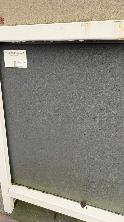 Terrastegels, Design square black 60x60x4, Nieuw, Ophalen of Verzenden, 10 m² of meer, Beton