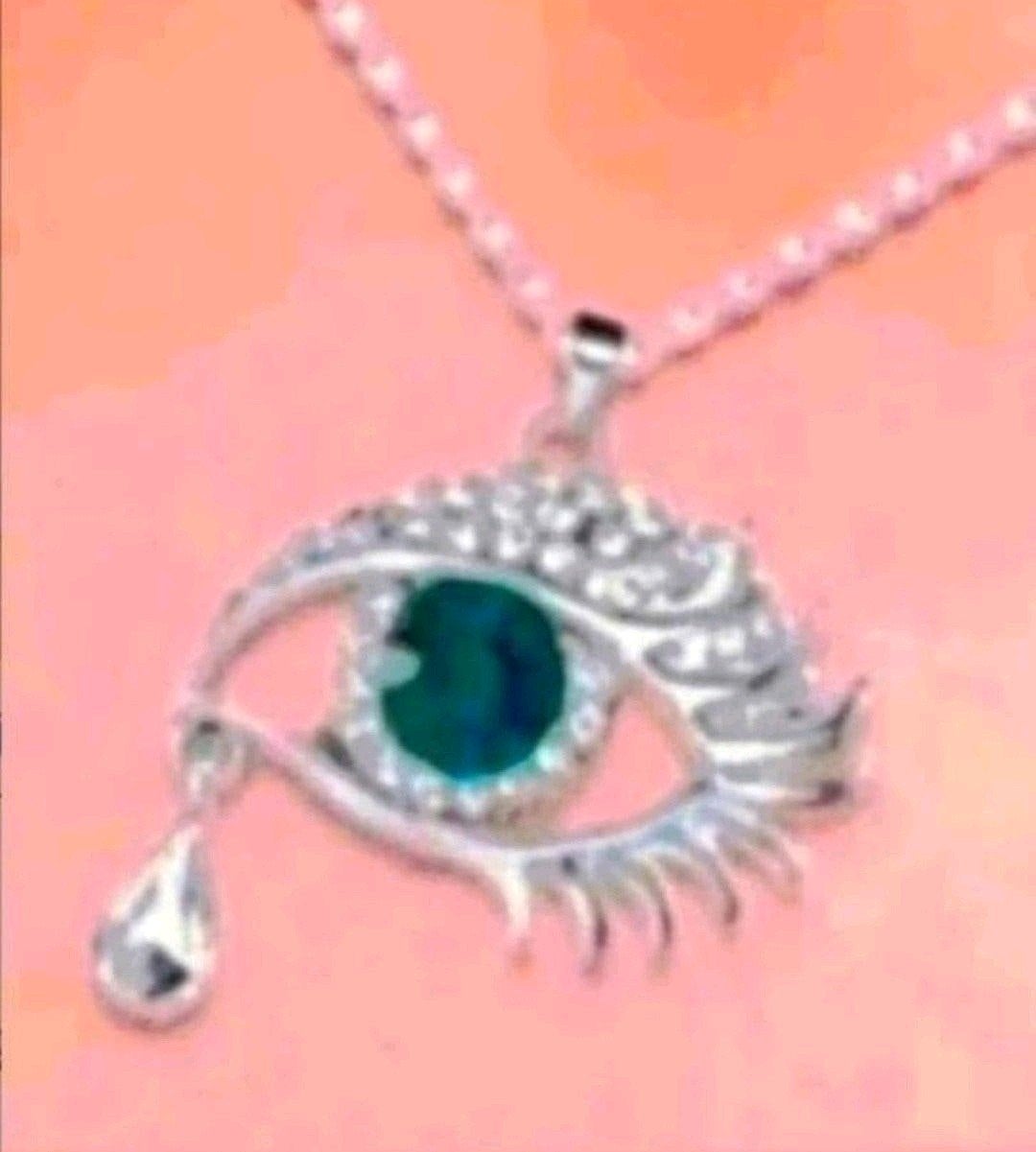 ketting geluksoog saffier, Verzenden, Nieuw, Zilver, Met hanger
