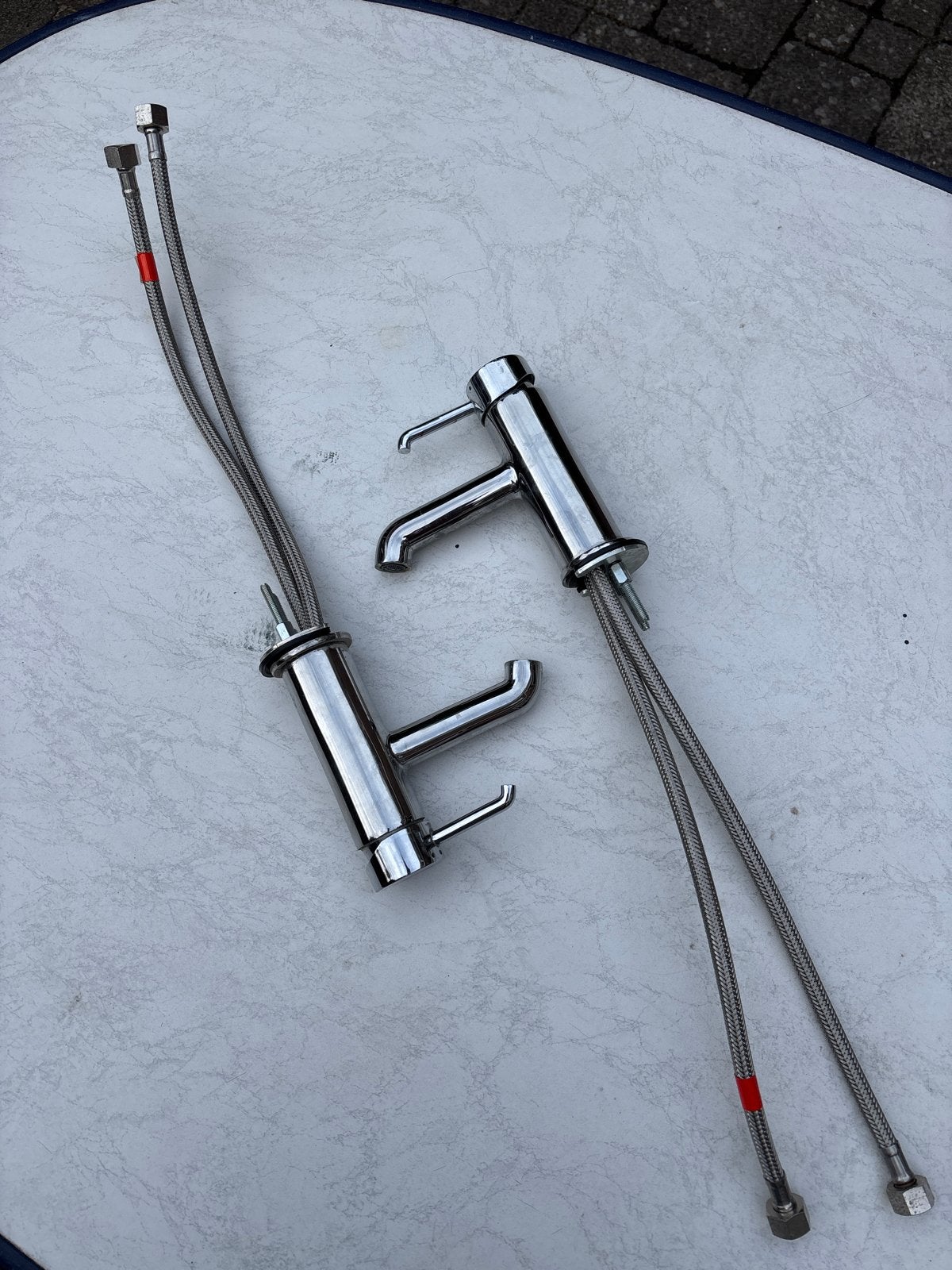 Set van 2 chromen kranen voor badkamer of keuken, Ophalen, Zo goed als nieuw, Chroom, Kraan