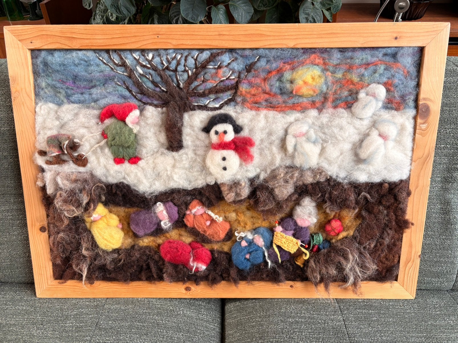 Unieke wanddecoratie: wandkleed, wol, handgemaakt, Huis en Inrichting, Gebruikt, 57 cm, 82 cm, Ophalen of Verzenden