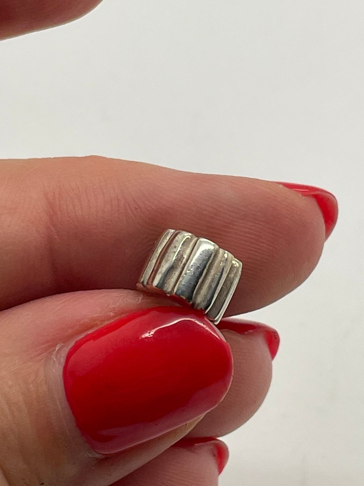 F78 Pandora zilveren stopper bedel ribbels, Sieraden, Tassen en Uiterlijk, Bedels, Pandora, Ophalen of Verzenden, X, Zilver