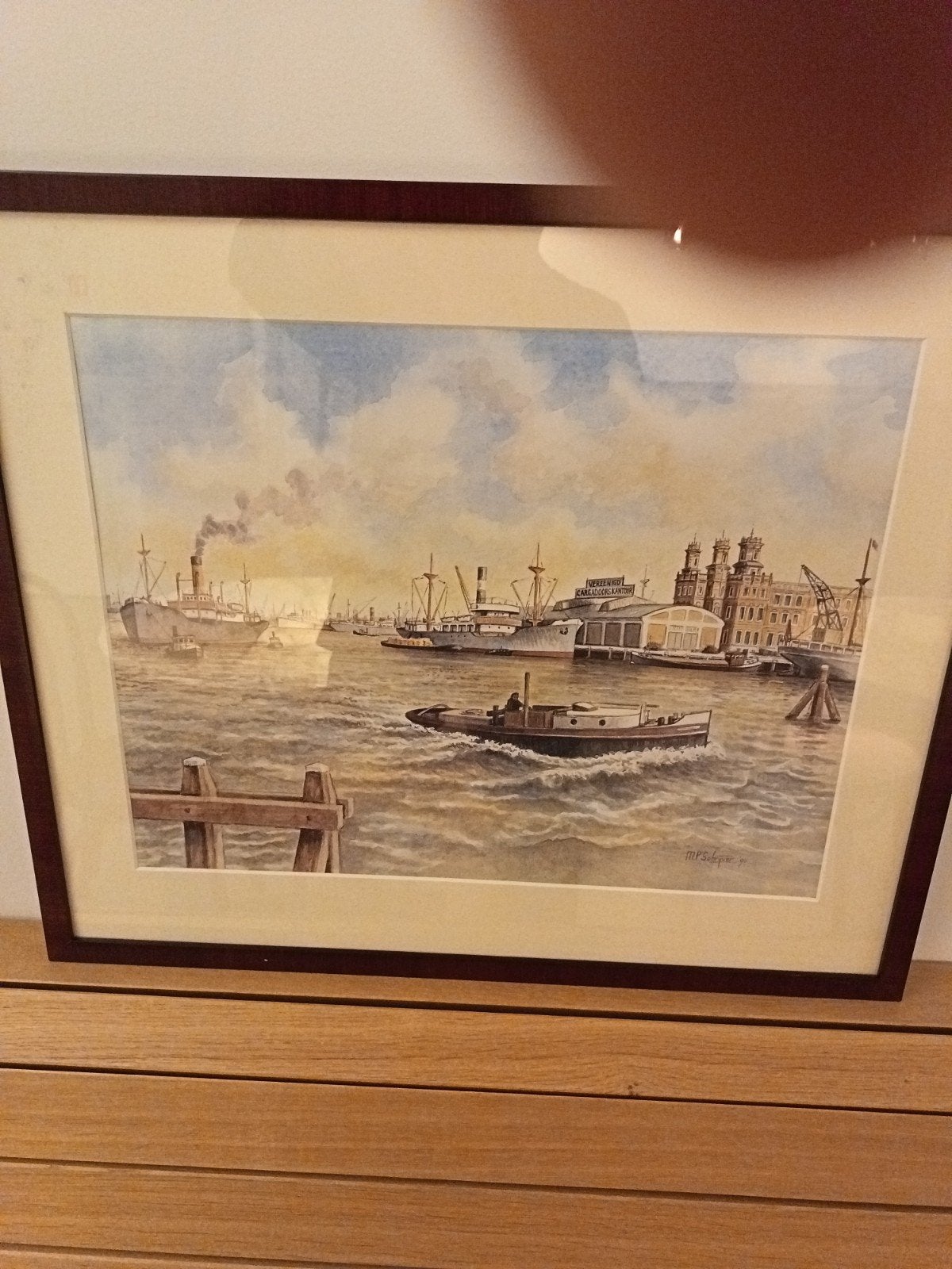 Maritiem Aquarel Schilderij  Michiel Schrijver!!, Maritiem / water, Realistisch, Gedateerd, Ophalen of Verzenden