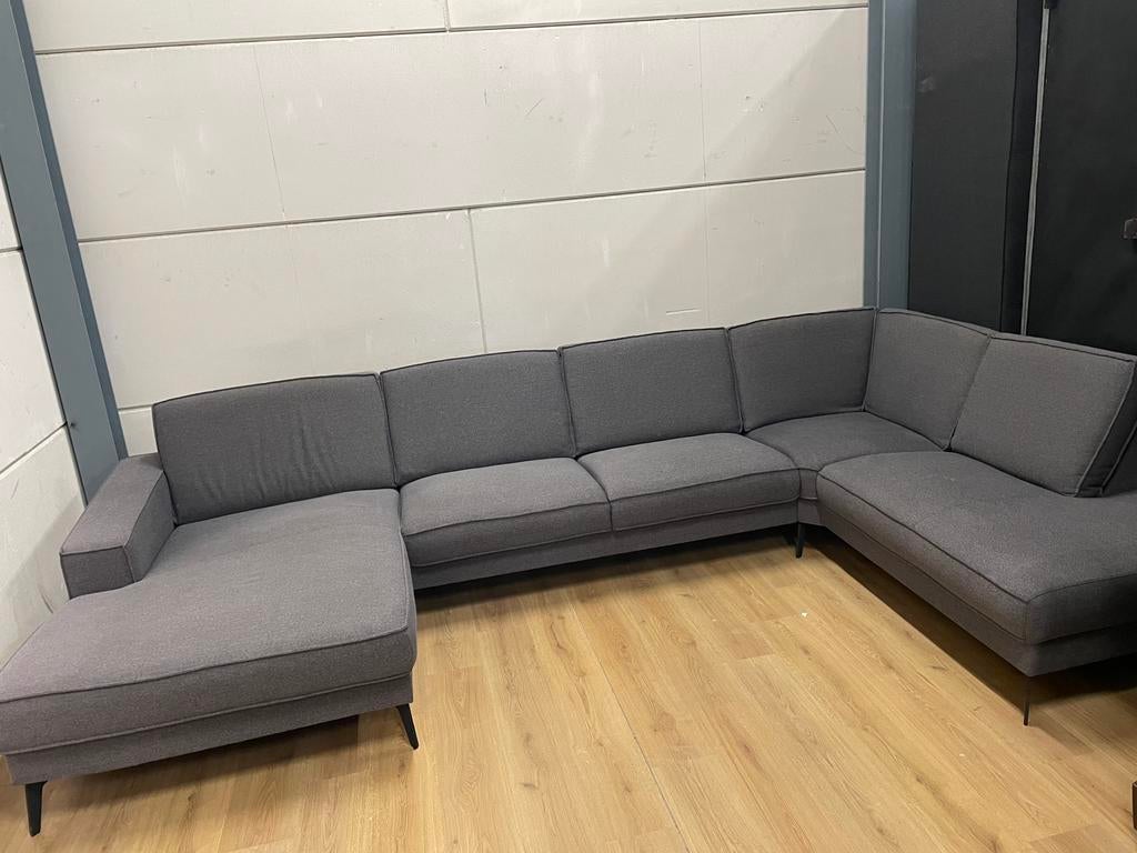 Mooie luxe grijze u bank - GEREINIGD!!!, Ophalen, Luxe, Hoekbank, 300 cm of meer