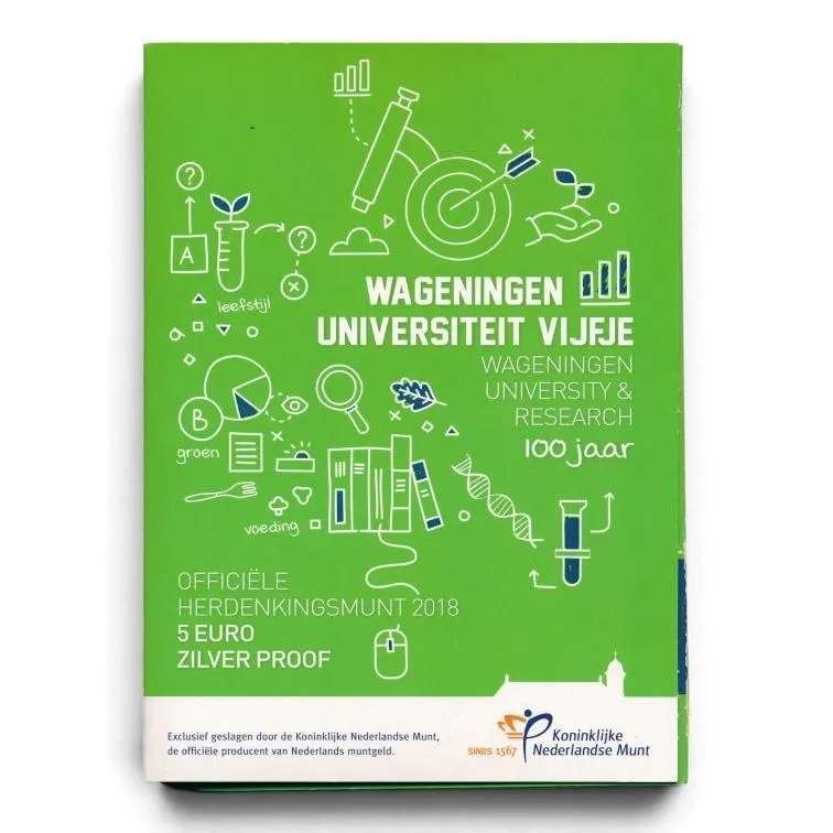 NL 5 Euro Wageningen Uni Vijfje Zilver Proof blister