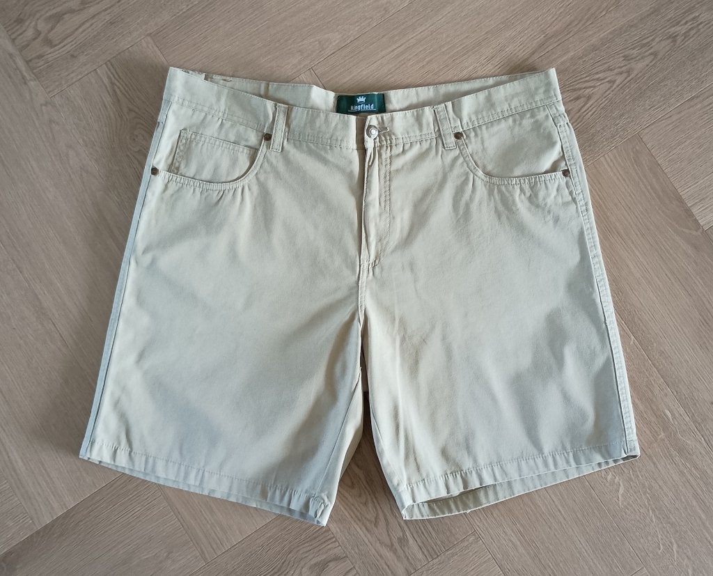 Beige / ecru korte herenbroek, maat 58., Kingfield, Beige, Maat 56/58 (XL), Ophalen of Verzenden