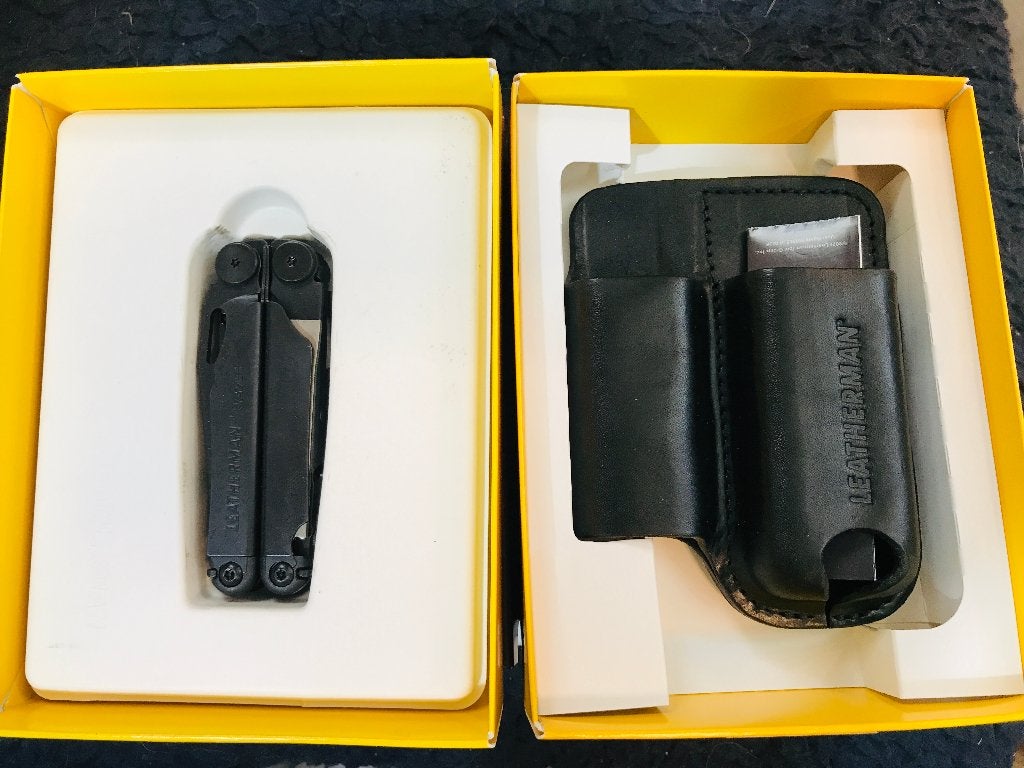 SALE Leatherman Wave Plus Black + Leather Premium Leather, Maarten@MrMultitool.com, Nieuw, Ophalen of Verzenden, MrMultitool.com