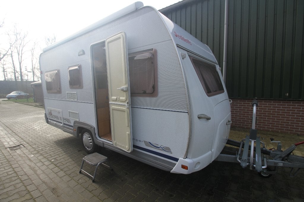 Dethleffs Camper 420 DB 2001 Mover, Airco, Voortent, Luifel,, Rondzit, Tot en met 4, Schokbreker, Bedrijf