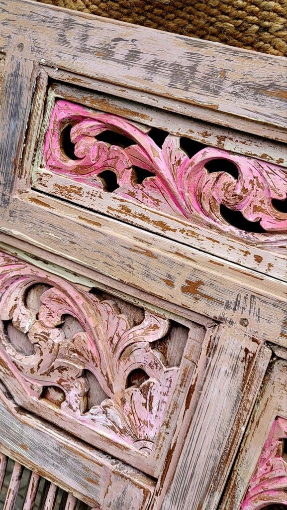 Roze/Balinese/Houtsnijwerk/Luik/Spiegel/XXXL, Ophalen