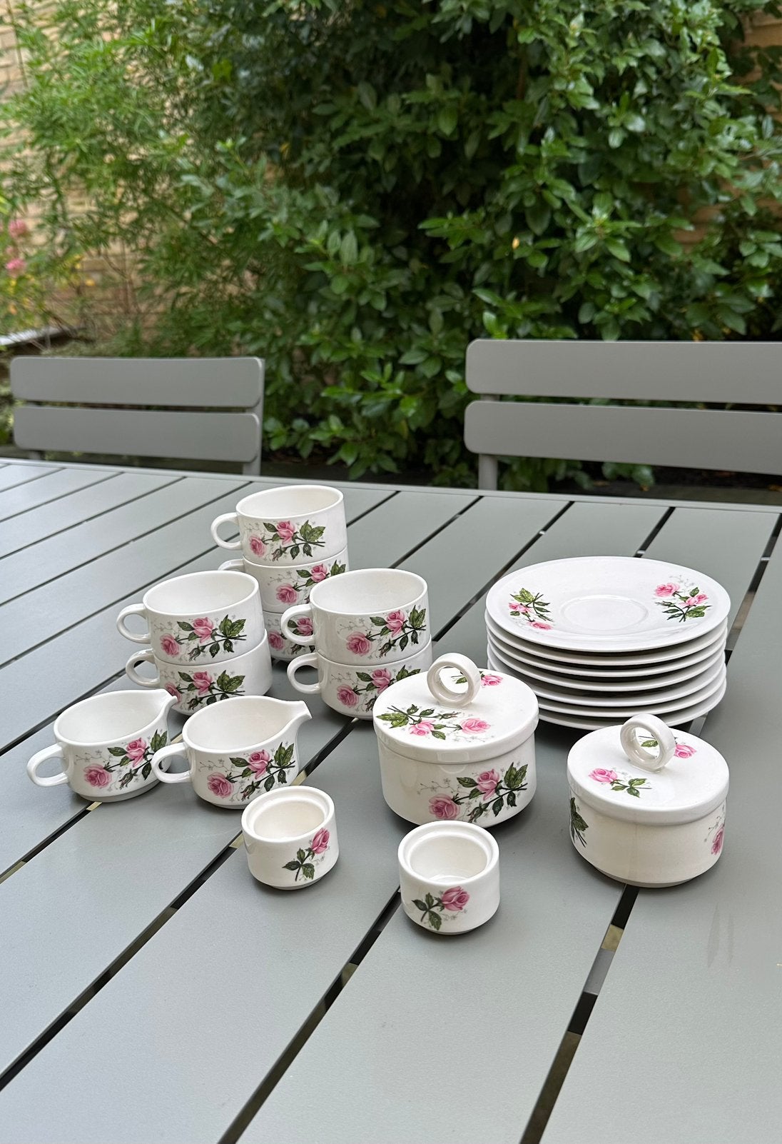Vintage servies Pink Roses (of Milano) van Villeroy en Boch, Antiek en Kunst, Ophalen of Verzenden