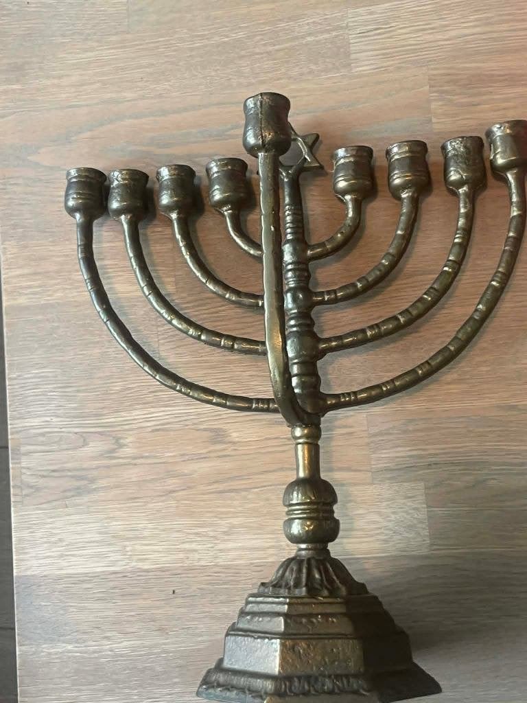 Menorah/kandelaar 9 armige, Antiek en Kunst, Antiek | Kandelaars, Ophalen of Verzenden, Koper of Brons