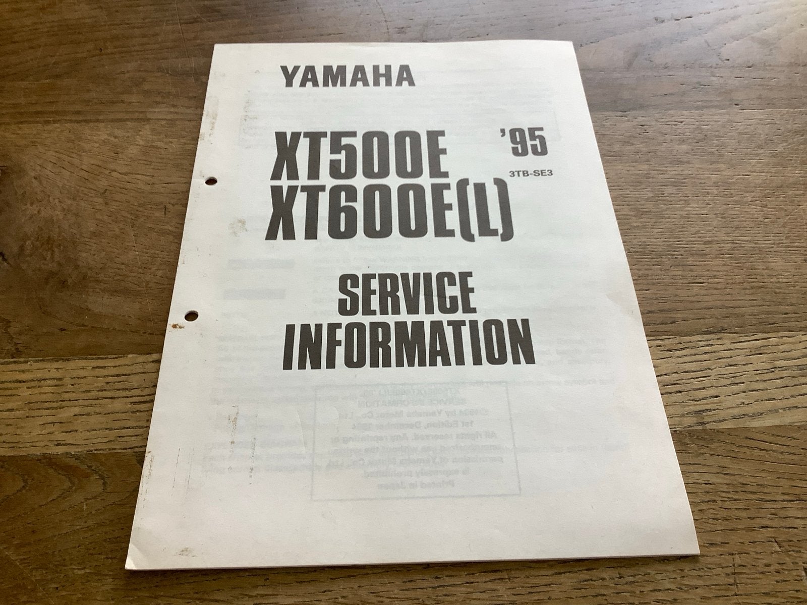 Yamaha XT500E XT600E(L) Service Info. Handleiding. (122), Verzenden, Yamaha