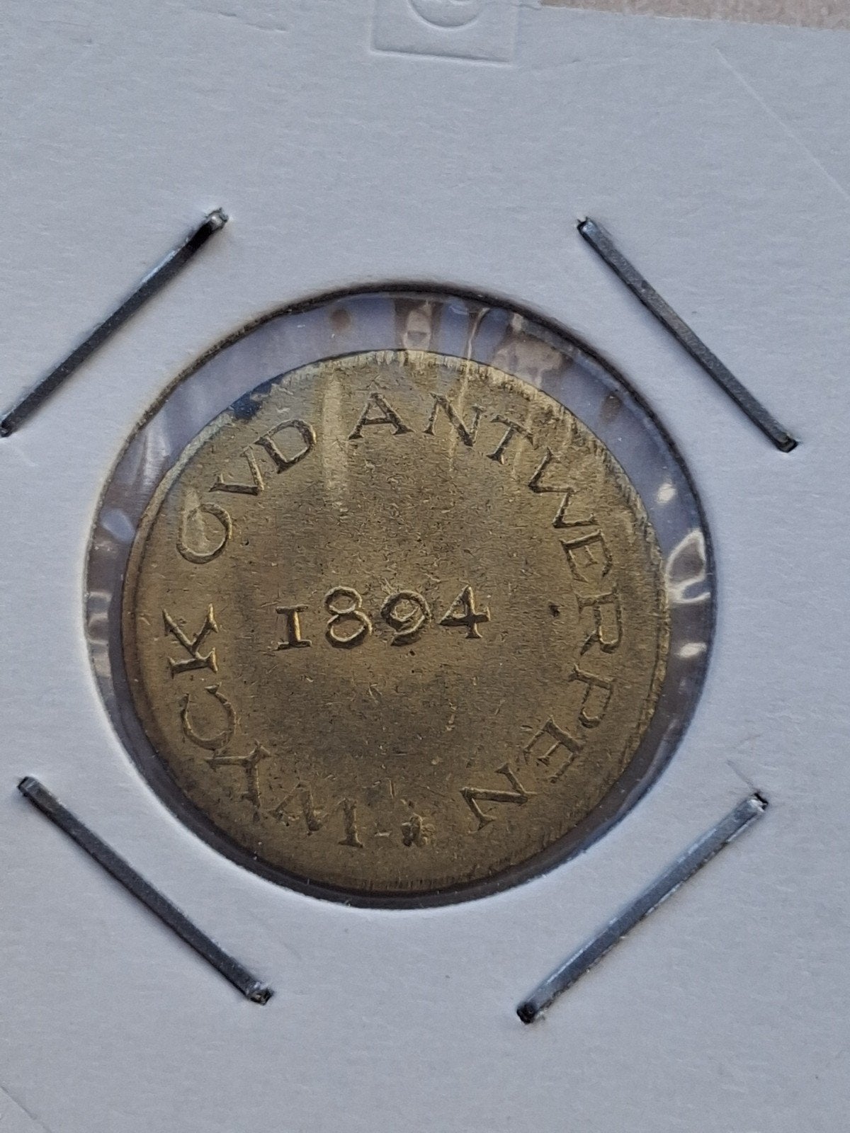 Expo 1894 Wyck OVD Antwerpen, Ophalen of Verzenden, Metaal, Losse munt