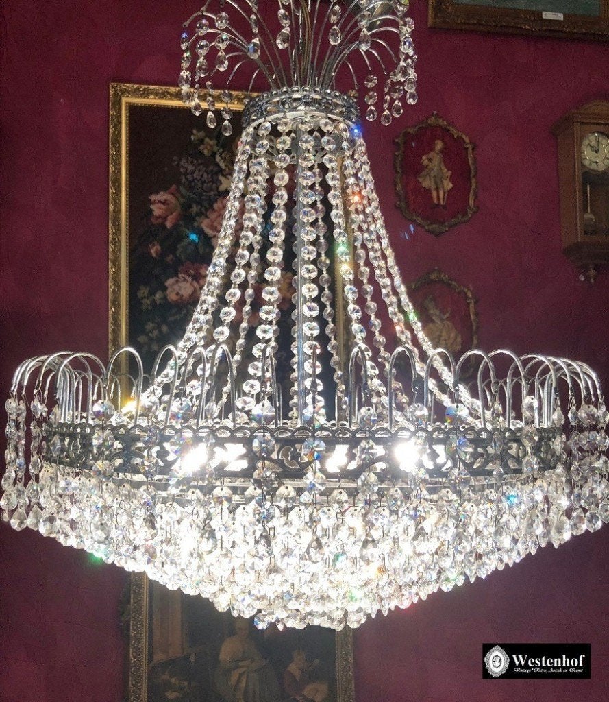 Kristallen kroonluchter swarovski zakkroonluchter - zilver
