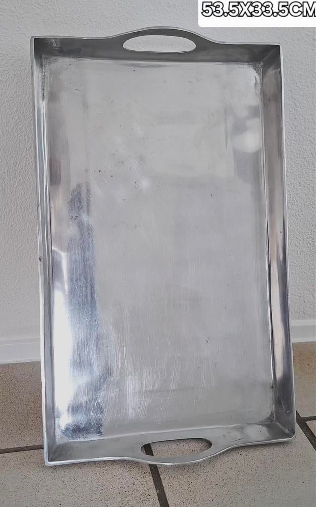 ROBUUST ALUMINIUM DIENBLAD +/- 53.5X33.5CM, Ophalen, Rechthoekig, Hout