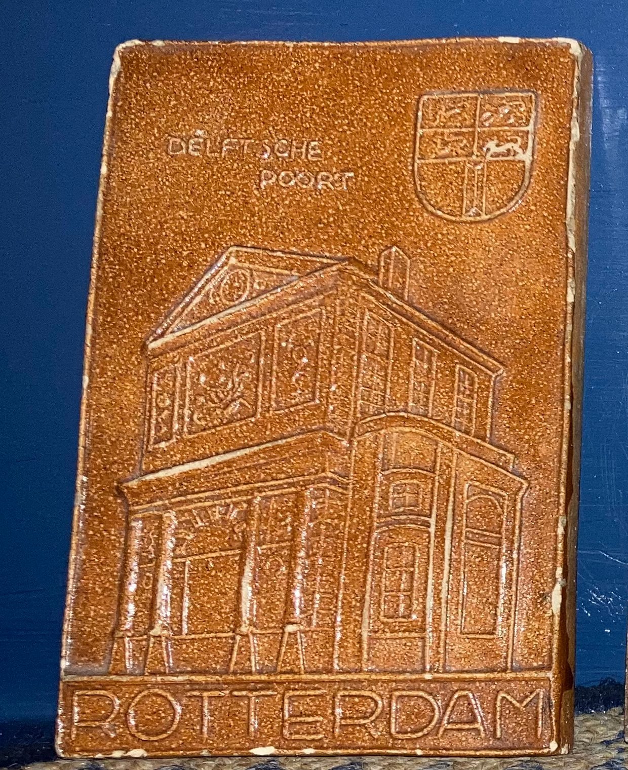 Tegel Cloisonné  Wapen Rotterdam Delftsche Poort, Ophalen