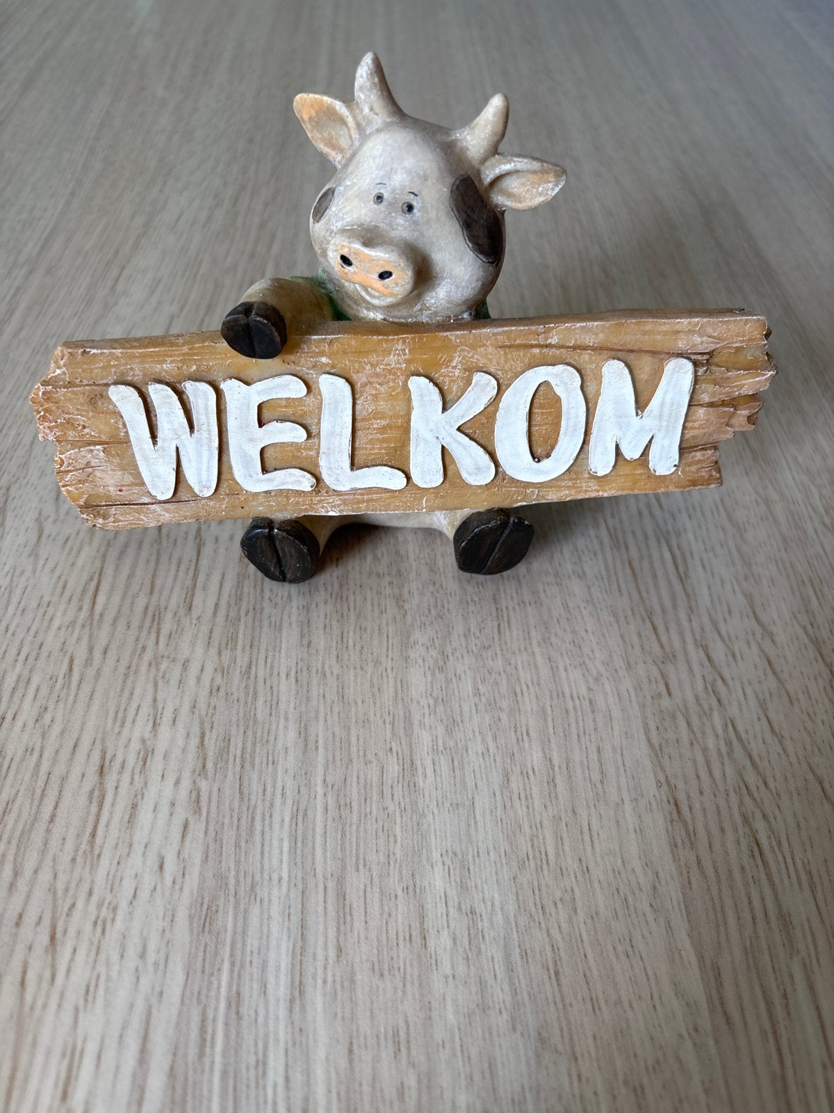 Leuke Koe Welkomstbordje - Decoratie, Huis en Inrichting, Meerkleurig, Ophalen of Verzenden, Steen/keramiek, Landelijk
