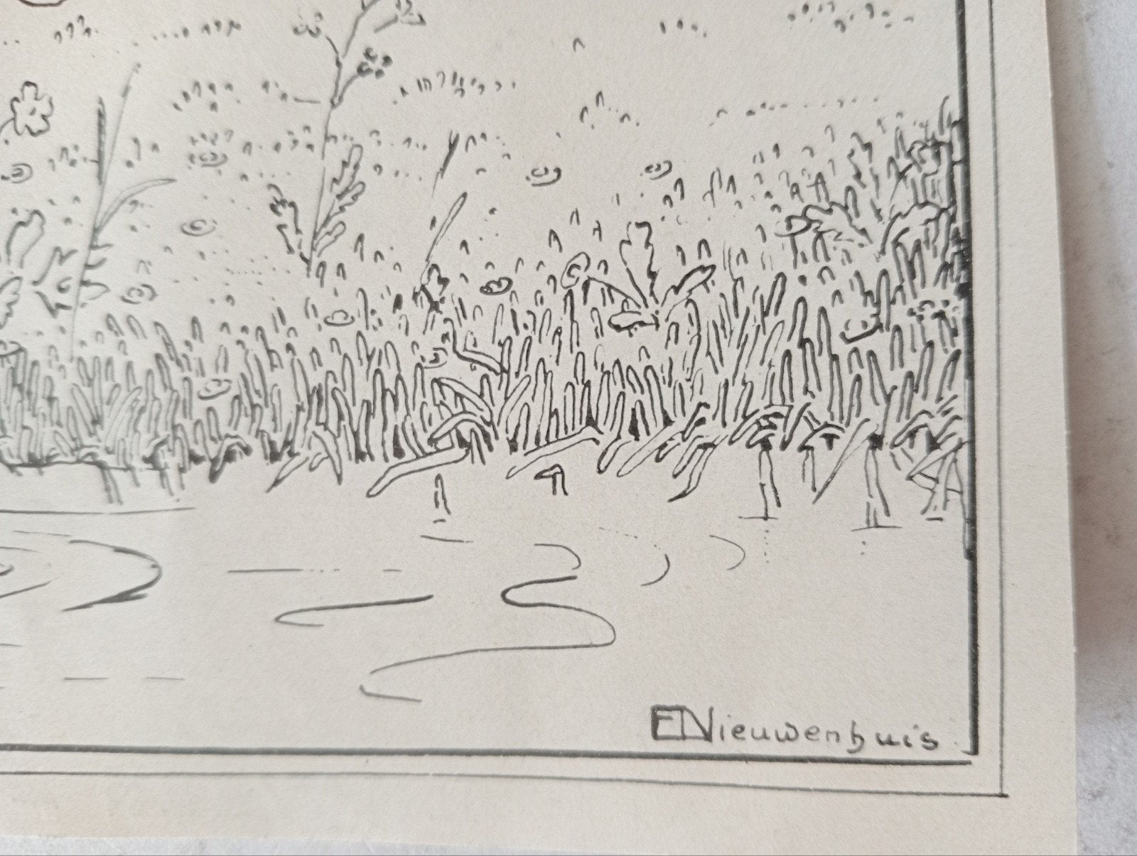 Ella Nieuwenhuis grafische prent jaren 1910-30, Antiek en Kunst, Ophalen of Verzenden