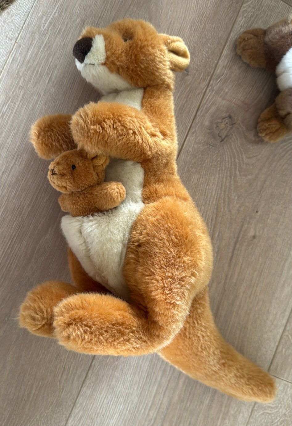 Kangoeroe knuffel met baby | Teddy Herman | 30 cm, Kinderen en Baby's, Ophalen, Overige typen, Middelgroot (20 tot 80 cm), Bruin