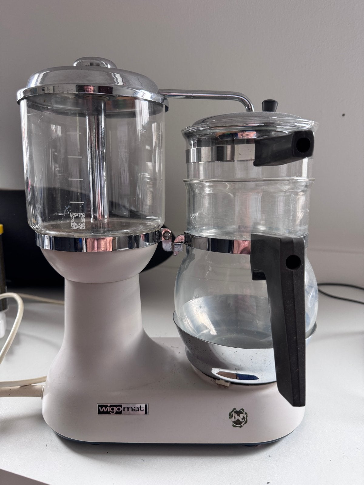 Wigomat koffiezetapparaat - Vintage design, Ophalen, Gebruikt, Koffiemachine, Gemalen koffie