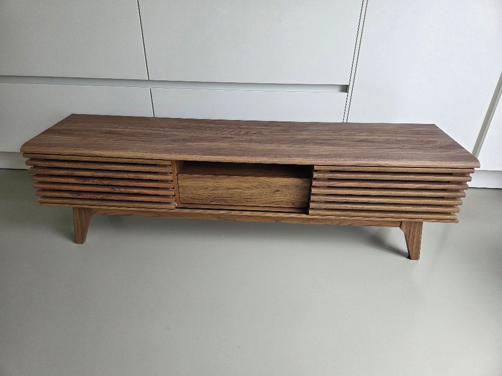 TV-meubel DETROIT Donkerbruin, Ophalen, Gebruikt, 100 tot 150 cm, Minder dan 100 cm