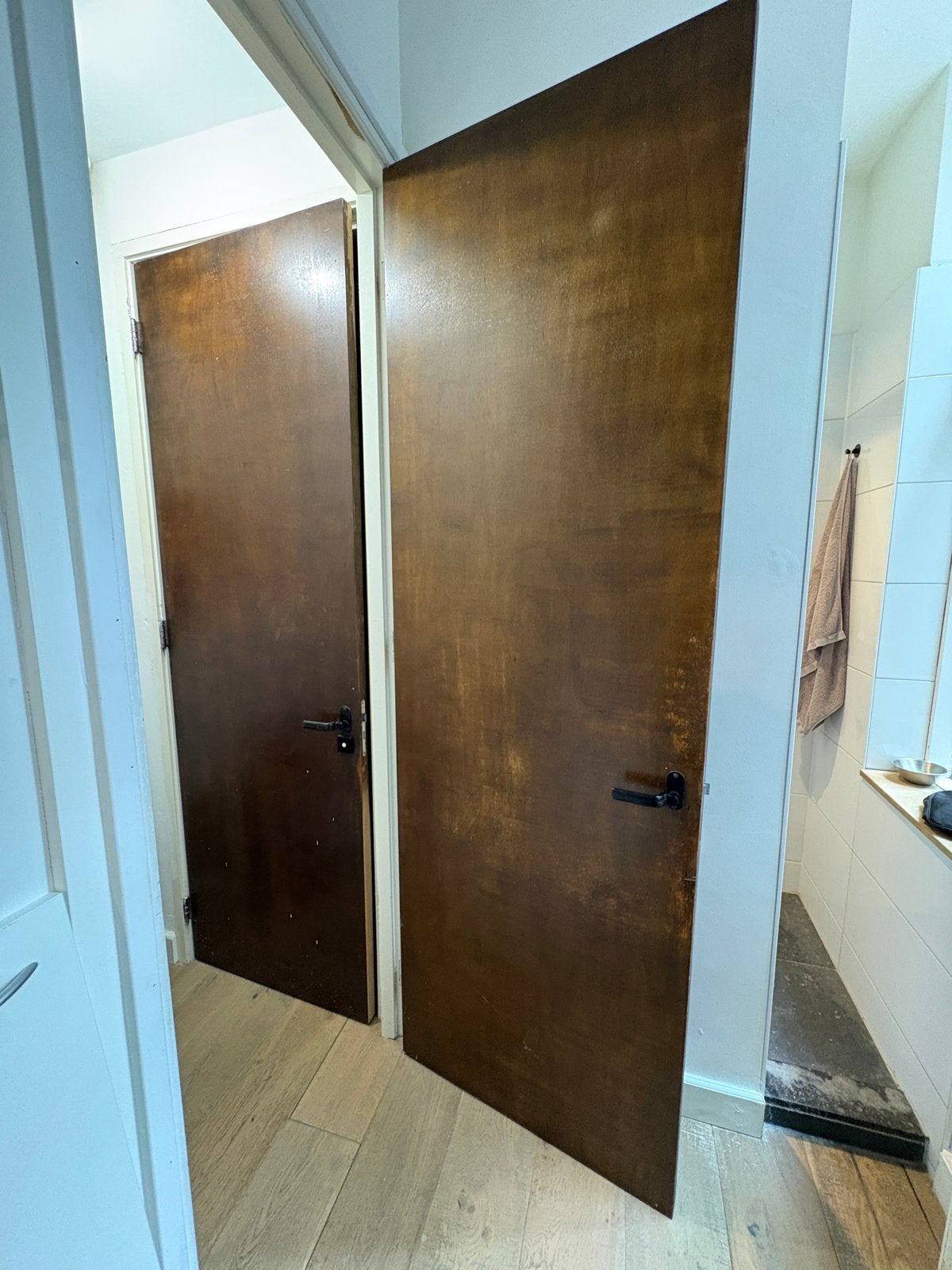 2 Houten Binnendeuren - 240x78.5x4 cm, Ophalen, Gebruikt, Minder dan 80 cm, 215 cm of meer