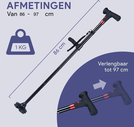 Wandelstok inklapbaar, Ophalen of Verzenden, Verstelbaar, Nieuw