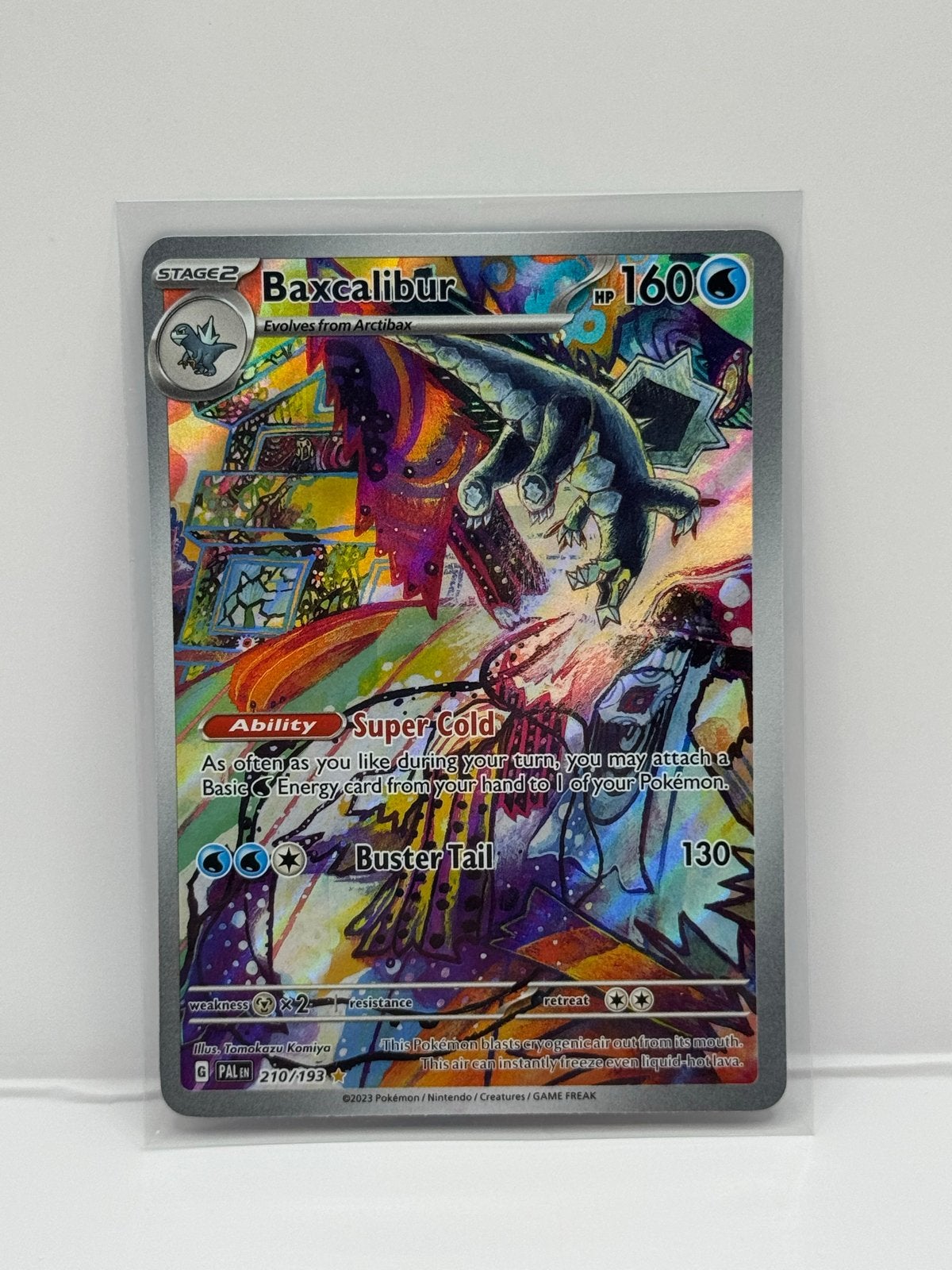 Baxcalibur 210/193 Full Art Pokémon kaart paldea evolved, Ophalen of Verzenden, Zo goed als nieuw, Losse kaart