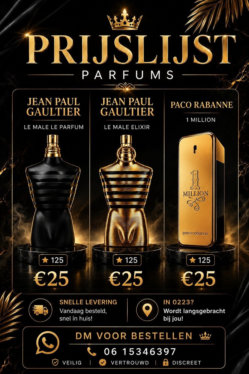 Parfums: Jean Paul Gaultier & Paco Rabanne - €25 per stuk, Sieraden, Tassen en Uiterlijk, Ophalen of Verzenden